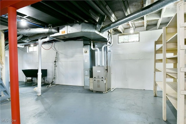 1006 Trumbull Ave, Warren, OH 44420 - basement featuring heating unit and plenty of natural light