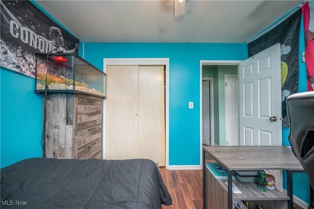 1291 Woodhurst Dr, Austintown, OH 44515 - bedroom featuring wood finished floors and a closet