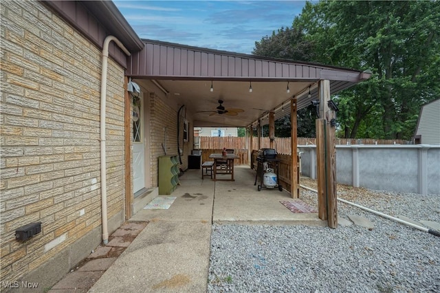 1291 Woodhurst Dr, Austintown, OH 44515 - view of patio with ceiling fan