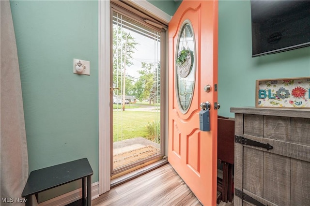 1291 Woodhurst Dr, Austintown, OH 44515 - entryway featuring wood finished floors