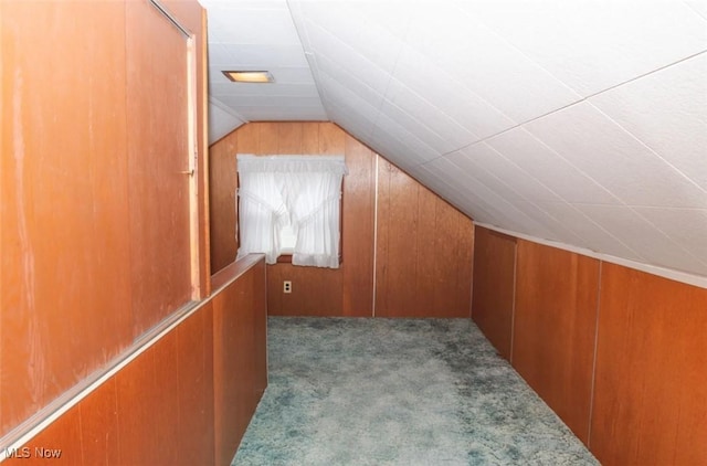 51 N Navarre Ave, Youngstown, OH 44515 - bonus room with carpet, vaulted ceiling, and wooden walls