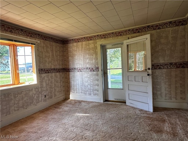 468 Carl St, Cumberland, OH 43732 - carpeted spare room featuring wallpapered walls and healthy amount of natural light