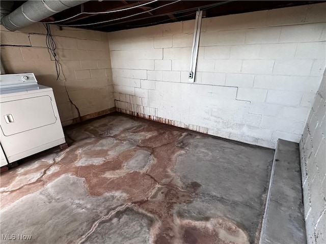 468 Carl St, Cumberland, OH 43732 - unfinished below grade area featuring washer / dryer