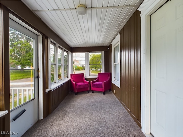 237 E Thornton St, Akron, OH 44311 - sunroom / solarium featuring plenty of natural light, carpet floors, and wood walls