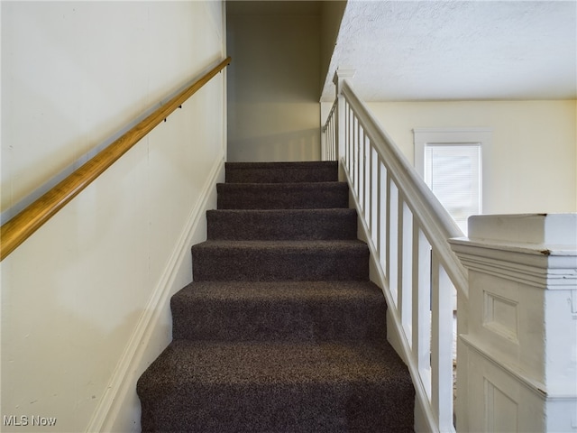 237 E Thornton St, Akron, OH 44311 - staircase with carpet floors