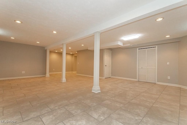 415 Cascade Ct, Avon Lake, OH 44012 - finished below grade area featuring recessed lighting and baseboards