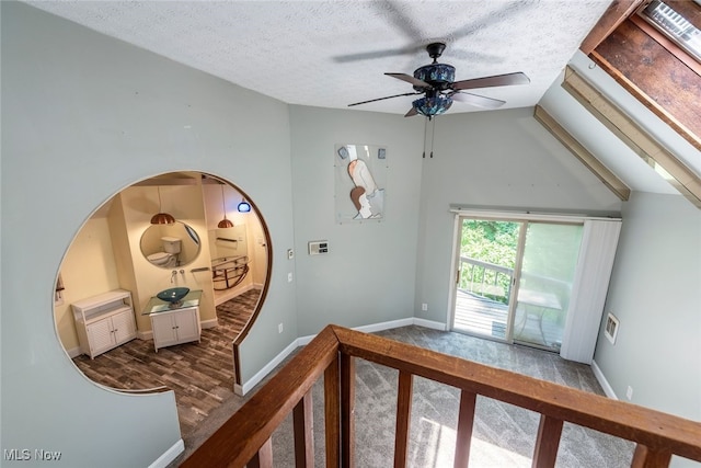 1915 Claus Rd, Vermilion, OH 44089 - interior space featuring vaulted ceiling and a textured ceiling