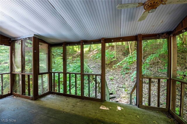 1915 Claus Rd, Vermilion, OH 44089 - unfurnished sunroom with ceiling fan