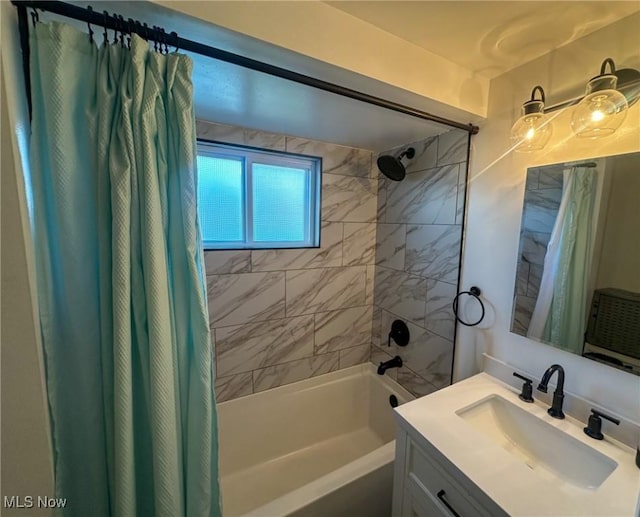 4926 E Wallings Rd, Broadview Heights, OH 44147 - bathroom with shower / bathtub combination with curtain and vanity