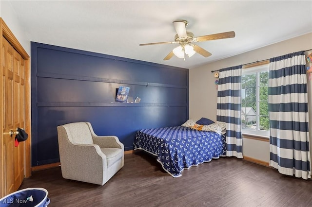 1101 Partridge Dr, Wadsworth, OH 44281 - bedroom with wood finished floors and ceiling fan