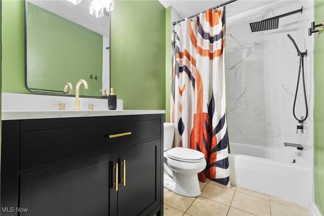 254 Eastern Rd, Doylestown, OH 44230 - full bathroom featuring vanity, tile patterned floors, and shower / tub combo with curtain