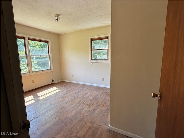 3066 State Route 7 N, Pierpont, OH 44082 - unfurnished room with wood finished floors, plenty of natural light, and a textured ceiling