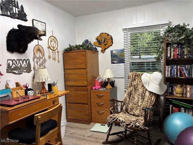 1229 Columbiana Lisbon Rd Unit 104, Columbiana, OH 44408 - sitting room featuring wood finished floors and crown molding
