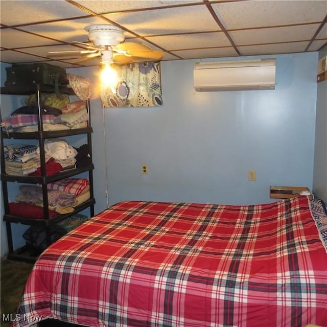4018 Steubenville Rd SE, Amsterdam, OH 43903 - bedroom with a paneled ceiling and a wall unit AC