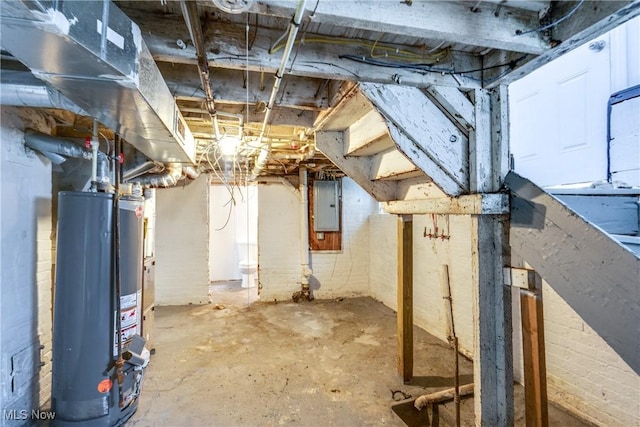 12826 Harvard Ave, Cleveland, OH 44105 - unfinished below grade area featuring water heater and electric panel