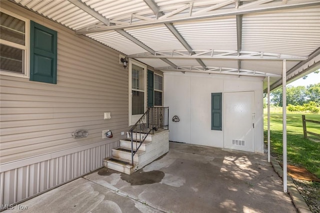 19 Pageant Ln, Olmsted Twp, OH 44138 - property entrance featuring a yard, a pergola, and a carport