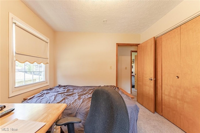 530 N Scranton St, Ravenna, OH 44266 - bedroom featuring light carpet, a closet, and a textured ceiling