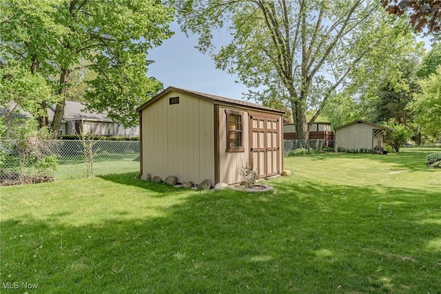 530 N Scranton St, Ravenna, OH 44266 - view of shed featuring a fenced backyard
