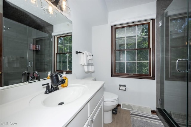 1593 Stonington Dr, Hudson, OH 44236 - bathroom with vanity, wood finished floors, and a stall shower