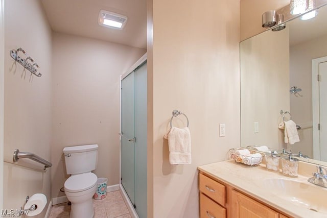8121 Hitchcock Rd Unit 11, Boardman, OH 44512 - bathroom with vanity, a shower stall, and tile patterned floors