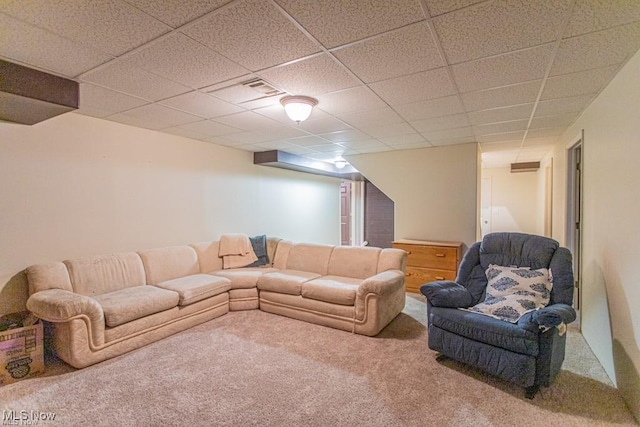 8121 Hitchcock Rd Unit 11, Boardman, OH 44512 - living area with carpet and a paneled ceiling