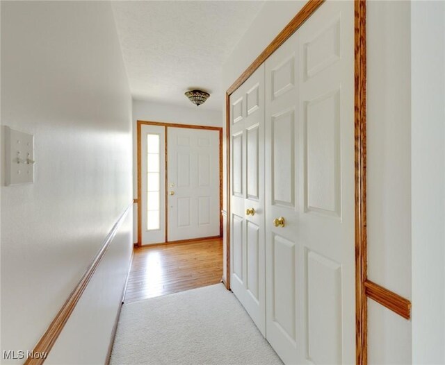 189 Park Place Dr, Wadsworth, OH 44281 - hallway featuring light colored carpet and a textured ceiling