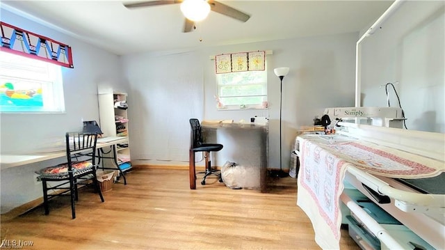 118 E 6th St, Williamstown, WV 26187 - home office with ceiling fan and wood finished floors