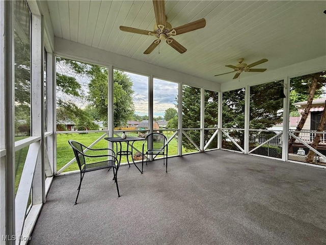5519 4th Ave, Vienna, WV 26105 - sunroom with ceiling fan