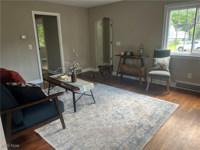 2016 Spring Ave NE, Canton, OH 44714 - living area with arched walkways and wood finished floors
