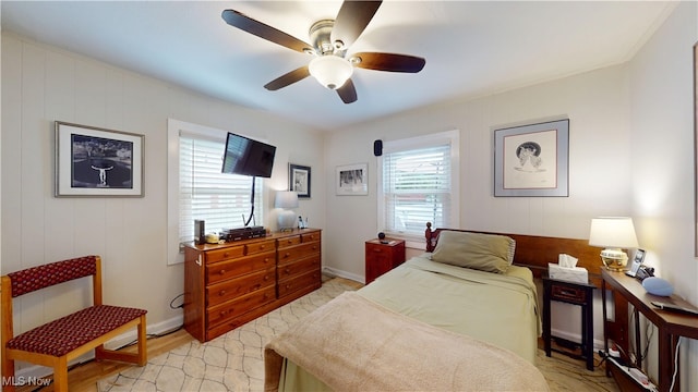 500 Elm St, Belpre, OH 45714 - bedroom with a ceiling fan and baseboards