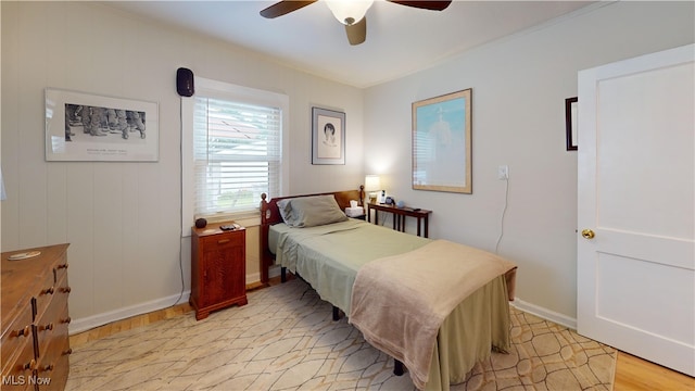 500 Elm St, Belpre, OH 45714 - bedroom with light wood-style floors and ceiling fan