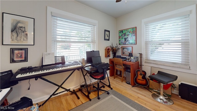500 Elm St, Belpre, OH 45714 - office space with light wood-type flooring and ceiling fan