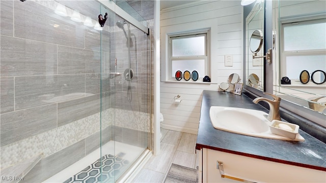 500 Elm St, Belpre, OH 45714 - bathroom featuring vanity and a shower stall