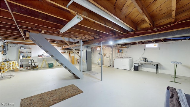 500 Elm St, Belpre, OH 45714 - basement with independent washer and dryer and heating unit