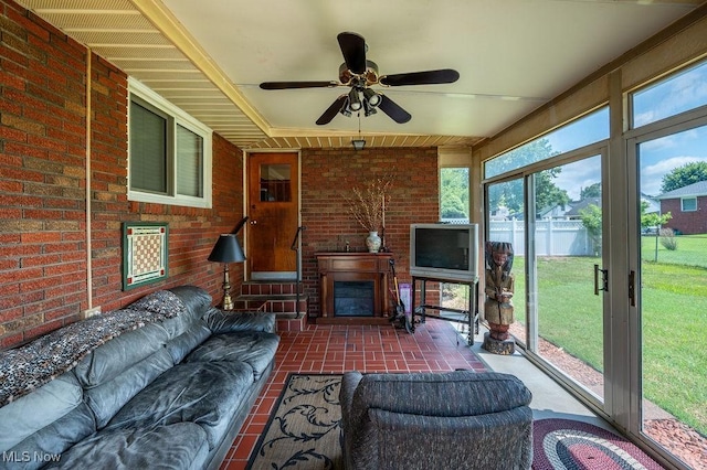 3800 7th Ave, Vienna, WV 26105 - sunroom featuring plenty of natural light and a ceiling fan