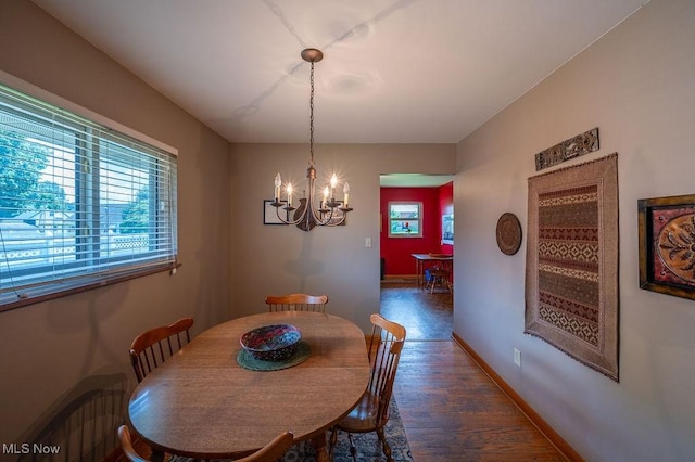 3800 7th Ave, Vienna, WV 26105 - dining space with a chandelier and wood finished floors