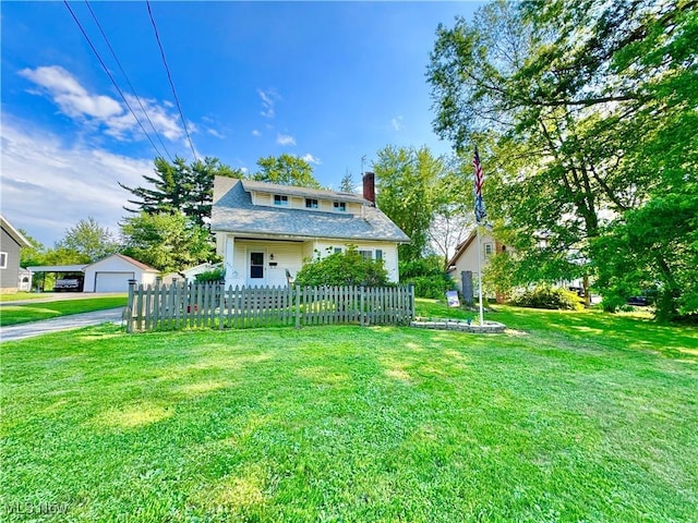 825 Summit St, Salem, OH 44460 - view of front of house with a chimney and a detached garage