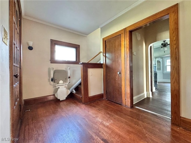825 Summit St, Salem, OH 44460 - bathroom with wood-type flooring and ornamental molding