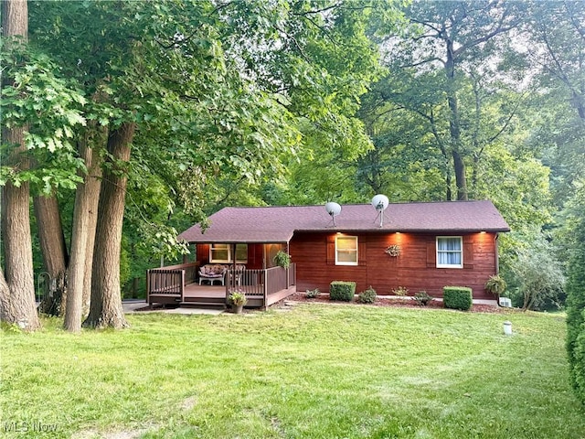 415 Middle Run Rd, Chester, WV 26034 - rear view of property featuring a yard and a wooden deck