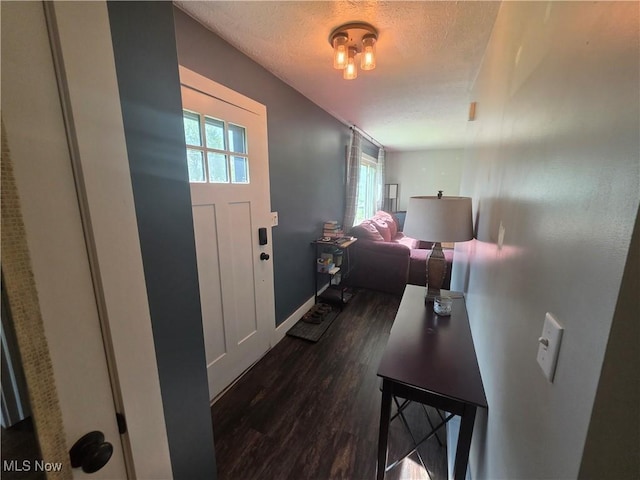 221 S Elm St, Jefferson, OH 44047 - entryway featuring dark wood-style flooring and a textured ceiling
