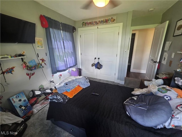 221 S Elm St, Jefferson, OH 44047 - bedroom with a closet and a ceiling fan