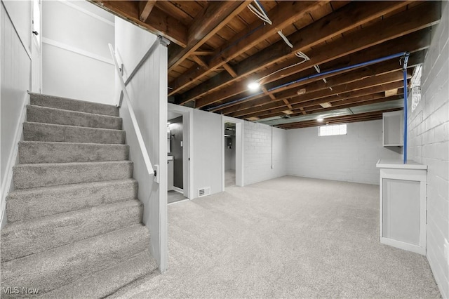 1146 Raff Rd SW, Canton, OH 44710 - basement with stairs and carpet floors
