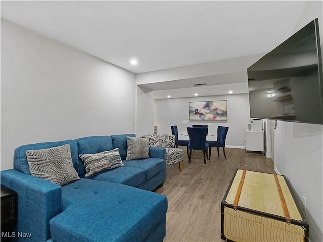 5265 Bellview St, Maple Heights, OH 44137 - living room featuring wood finished floors and recessed lighting