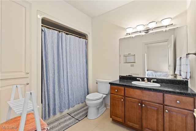 112 Caraplace, Wintersville, OH 43953 - ensuite bathroom with tile patterned floors, vanity, and a shower with shower curtain