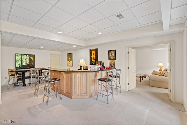 112 Caraplace, Wintersville, OH 43953 - indoor bar featuring light colored carpet, a paneled ceiling, and recessed lighting