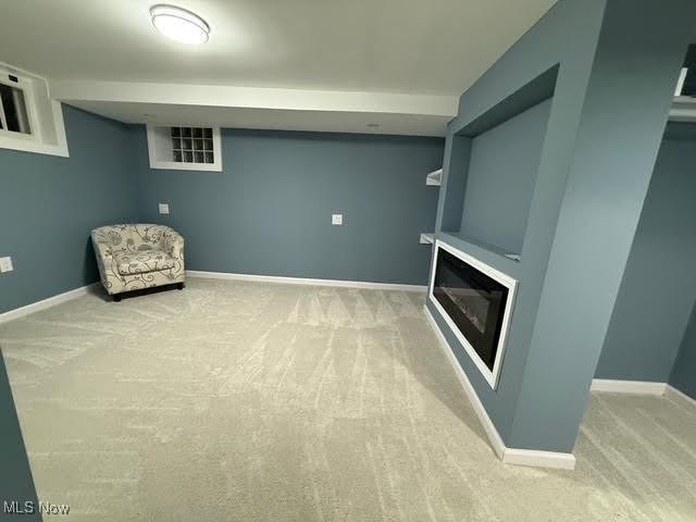 21430 Lakeshore Blvd, Euclid, OH 44123 - unfurnished room featuring carpet flooring and a glass covered fireplace
