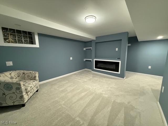 21430 Lakeshore Blvd, Euclid, OH 44123 - unfurnished room with carpet floors and a glass covered fireplace
