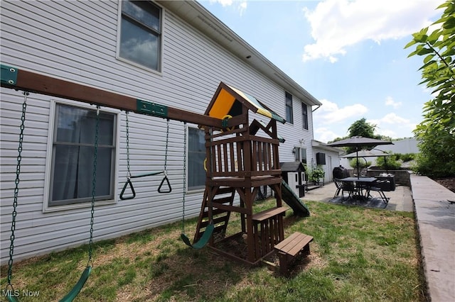 1524 Walker Rd, Follansbee, WV 26037 - view of jungle gym with a patio area and a lawn