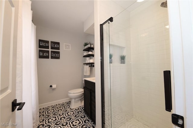 1524 Walker Rd, Follansbee, WV 26037 - bathroom with a shower stall, vanity, and tile patterned flooring
