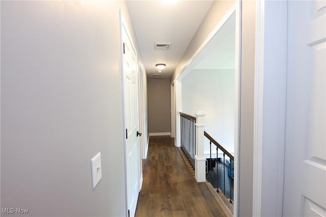 1524 Walker Rd, Follansbee, WV 26037 - hall featuring an upstairs landing and dark wood-style flooring